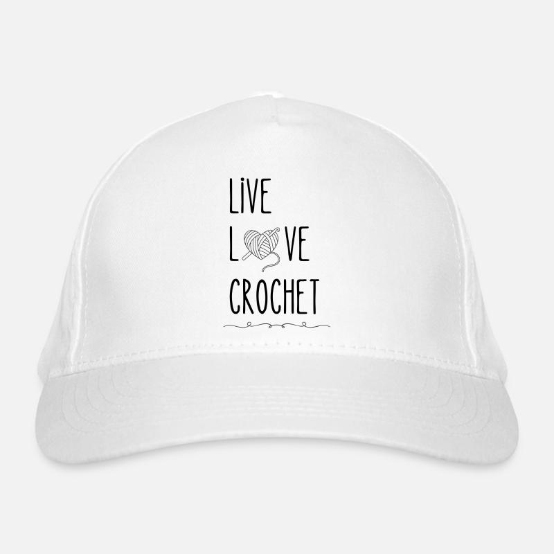 Live Love Crochet Häkeln Bio-Baseballkappe