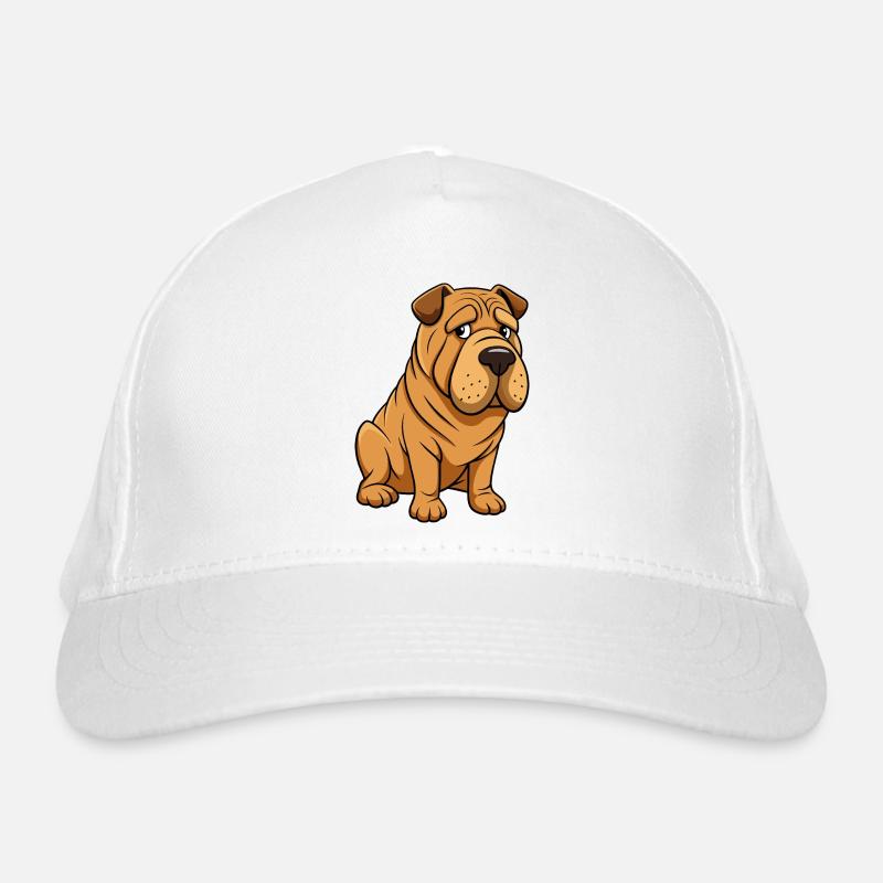 Worried Shar Pei Wrinkle Brow Artwork Organic Baseball Cap