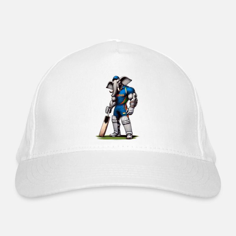 India cricket sport elephant design Organic Baseball Cap