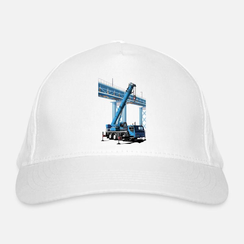 Mobile crane assembles bridge sections Organic Baseball Cap