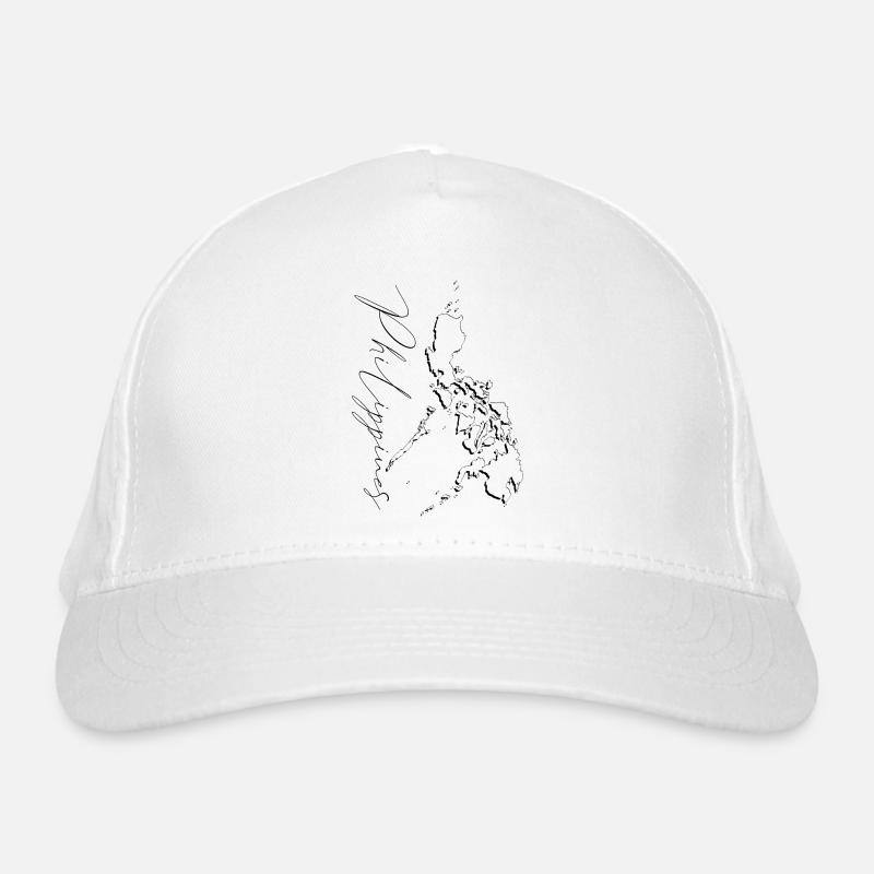 Philippines map as outline EN Organic Baseball Cap