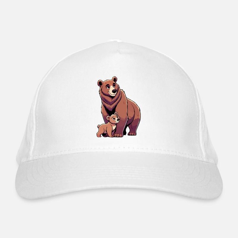 Braunbär Mutter und Kind Bio-Baseballkappe