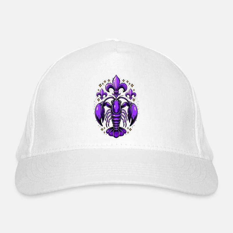 Mardi Gras Languste mit Fleur-de-Lis Design Bio-Baseballkappe