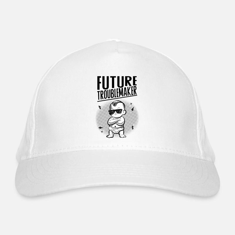 Future Troublemaker Baby Design Organic Baseball Cap