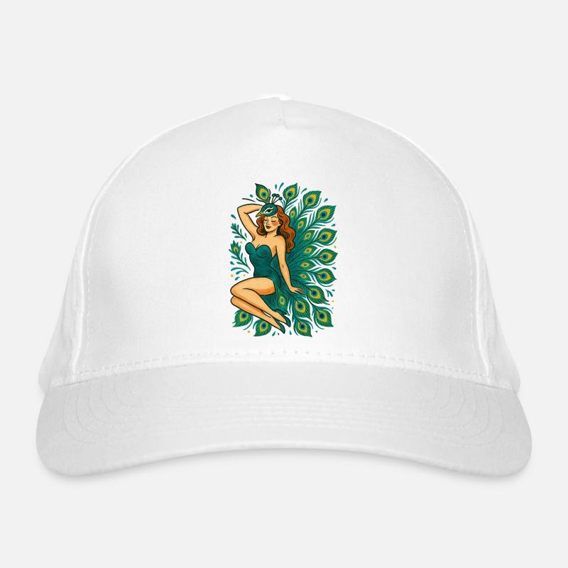 Peacock Pinup Organic Baseball Cap
