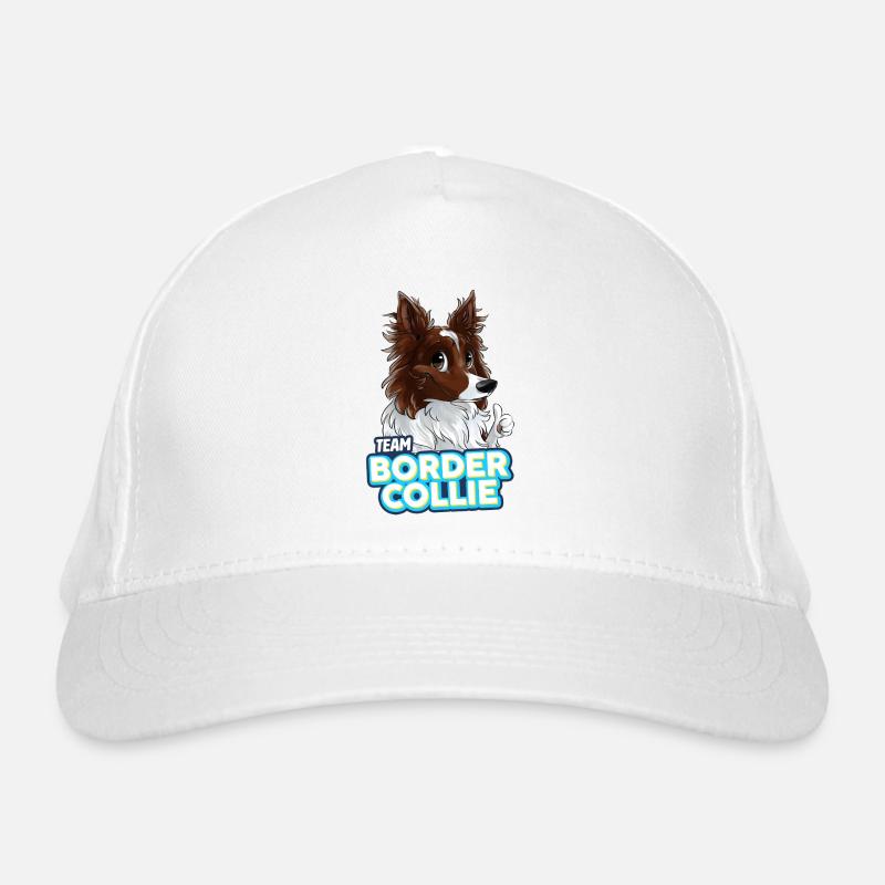 TEAM Border Collie Poils Longs - Rouge Casquette classique bio