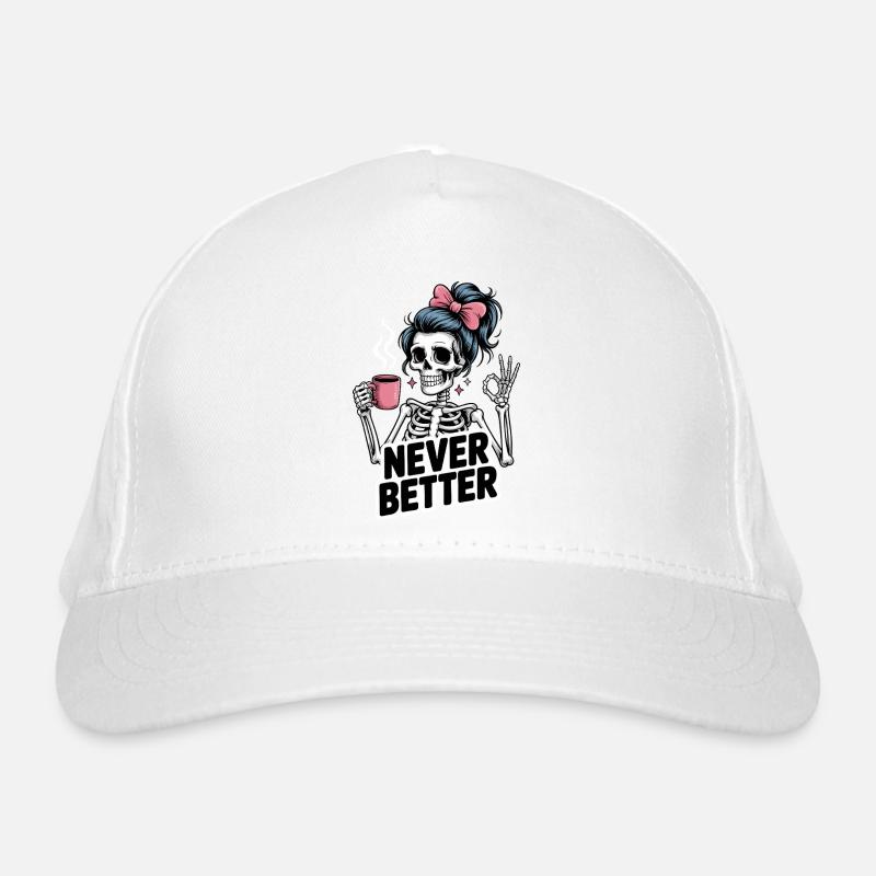 Messy Bun Drinking Coffee For Women Never Better Organic Baseball Cap