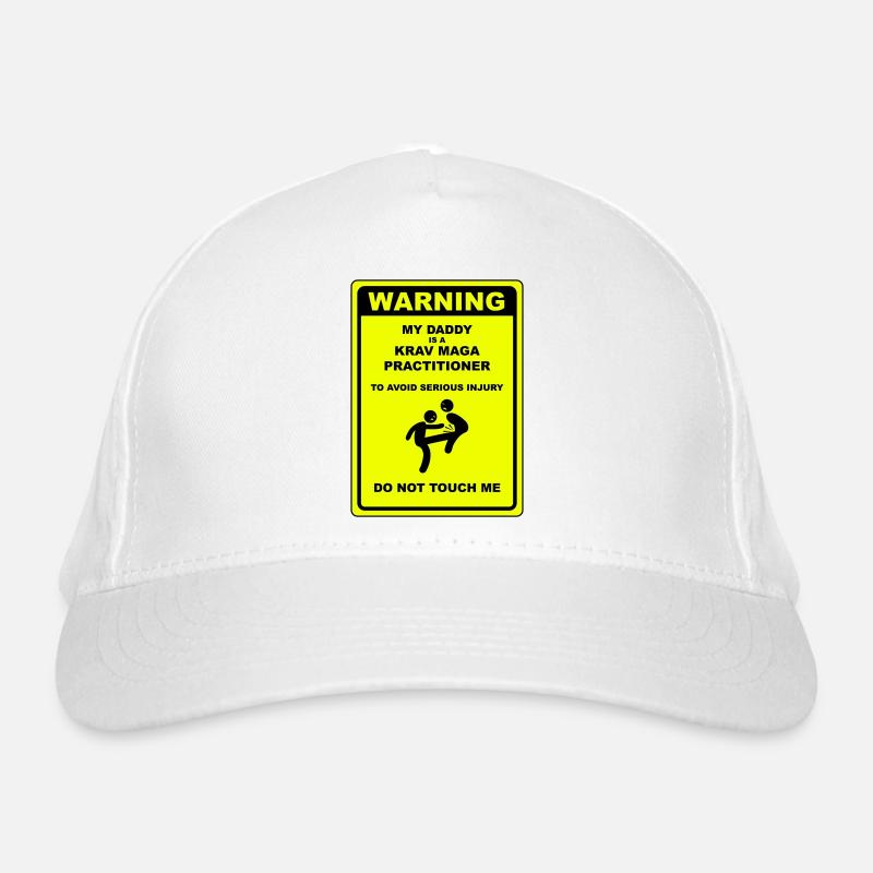 Warning! Daddy does Krav Maga! - Organic Baseball Cap - white