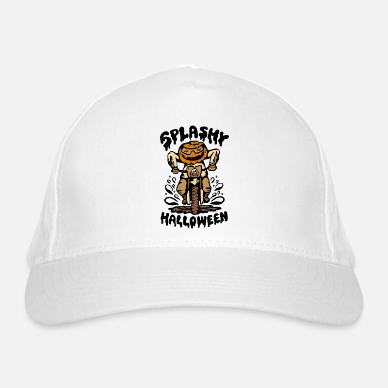 Citrouille d’Halloween Biker éclaboussant dans la boue Casquette classique bio