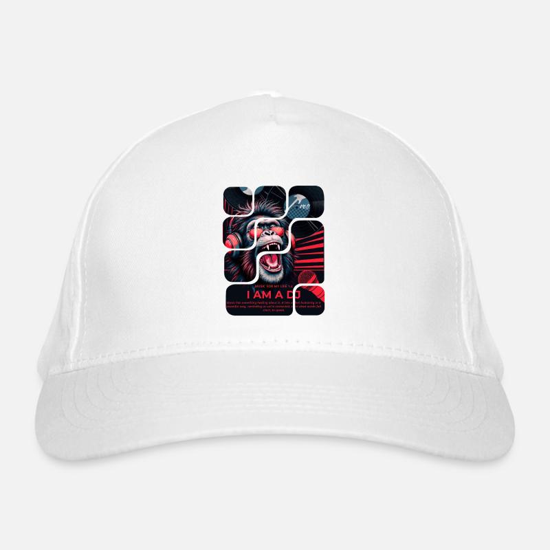 DJ Affe mit Kopfhörern Neon Design Bio-Baseballkappe