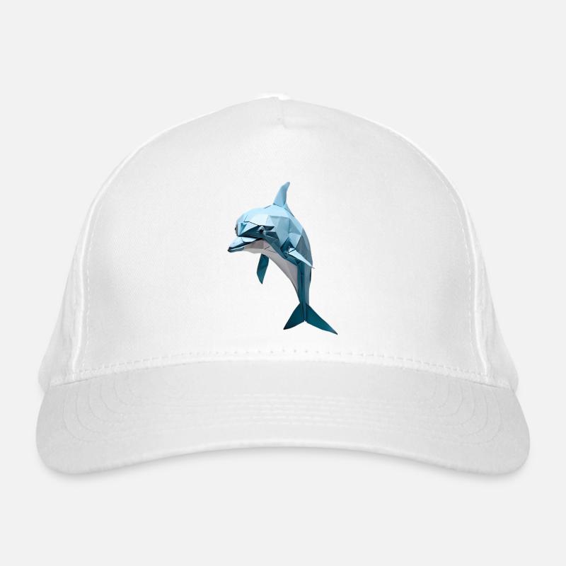 Blauer Low-Poly Delfin Bio-Baseballkappe
