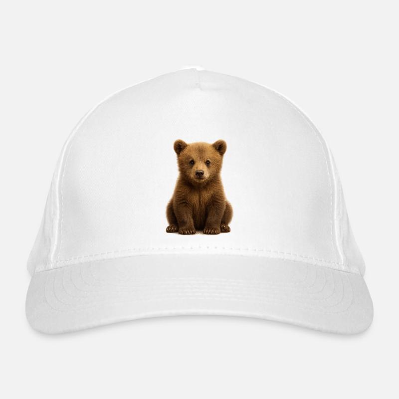 Bébé ours en fourrure brune douce Casquette classique bio