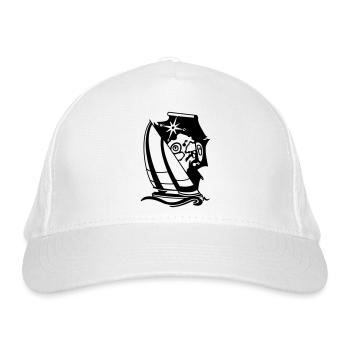 Voilier Voilier avec carte nautique à boussole Navigation - Casquette classique bio - blanc - Devant