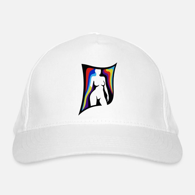 Shadow Figure with Rainbow Wings Organic Baseball Cap