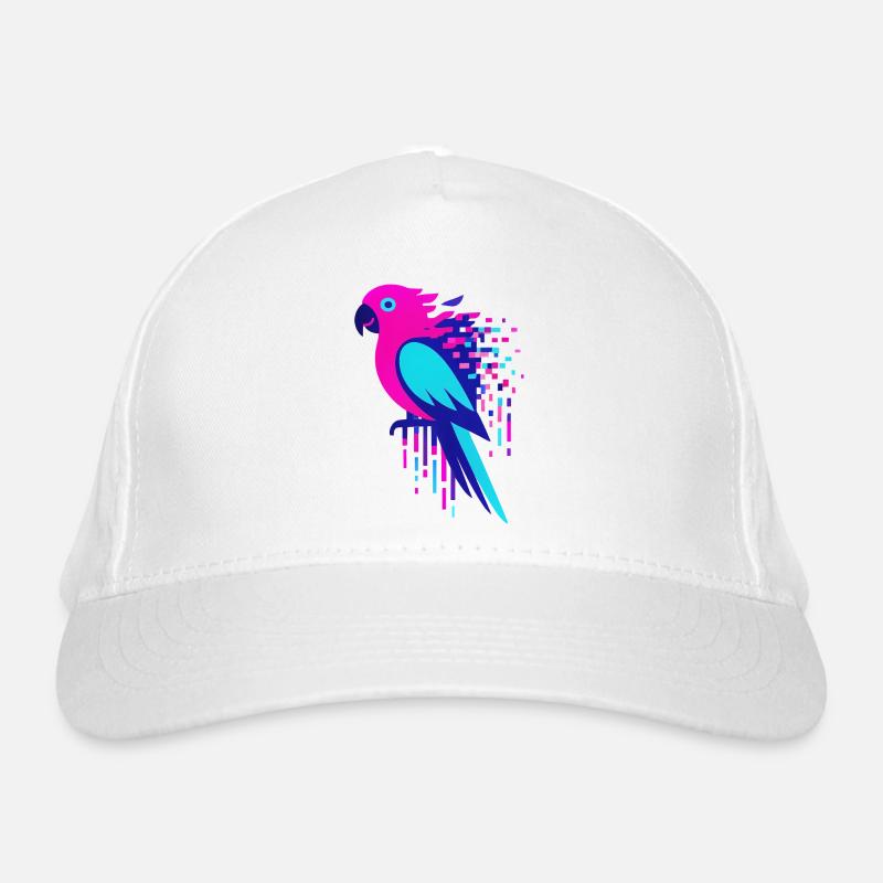 Glitch pixeliger Geek-Papagei Bio-Baseballkappe