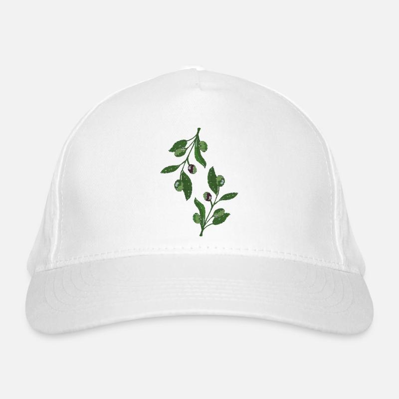 olive branches Mosaic Green Organic Baseball Cap