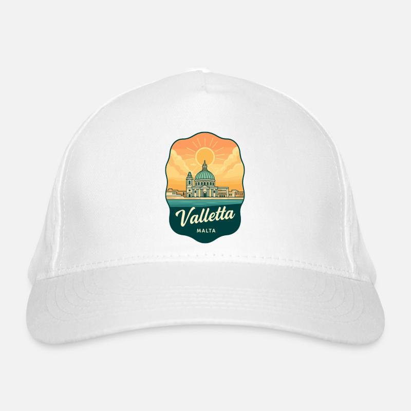 Valletta Malta Retro Sunset Reiseabzeichen Bio-Baseballkappe