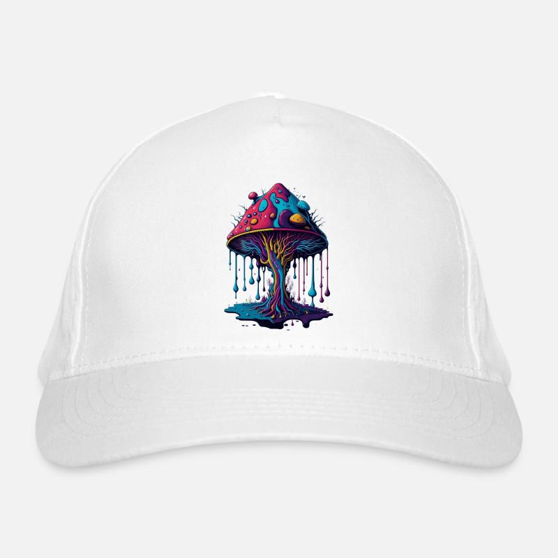 Forêt de champignons psychédélique lumineuse Casquette classique bio