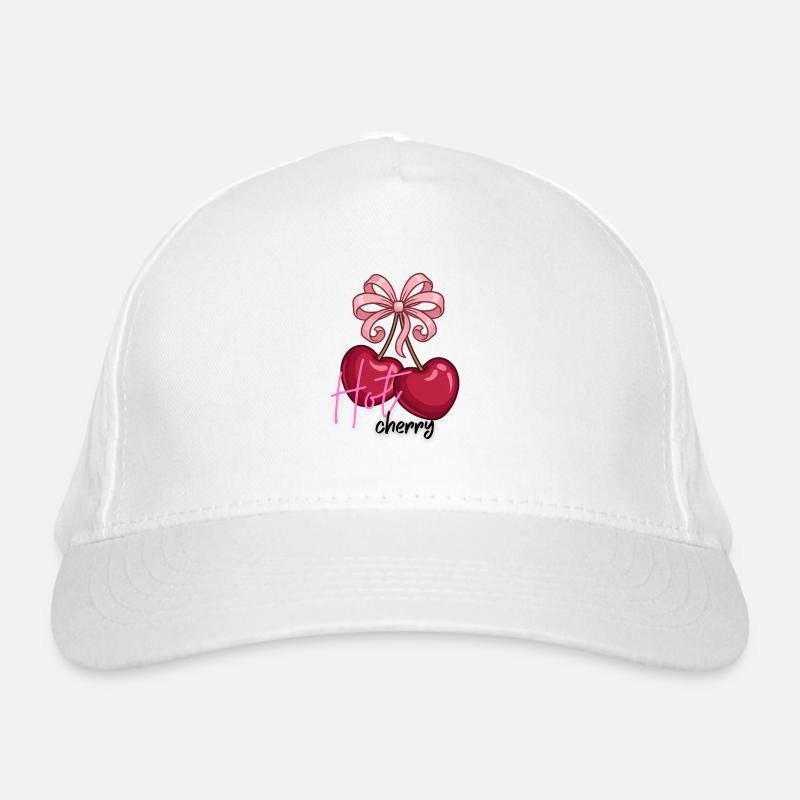Cherry hearts with bow Organic Baseball Cap