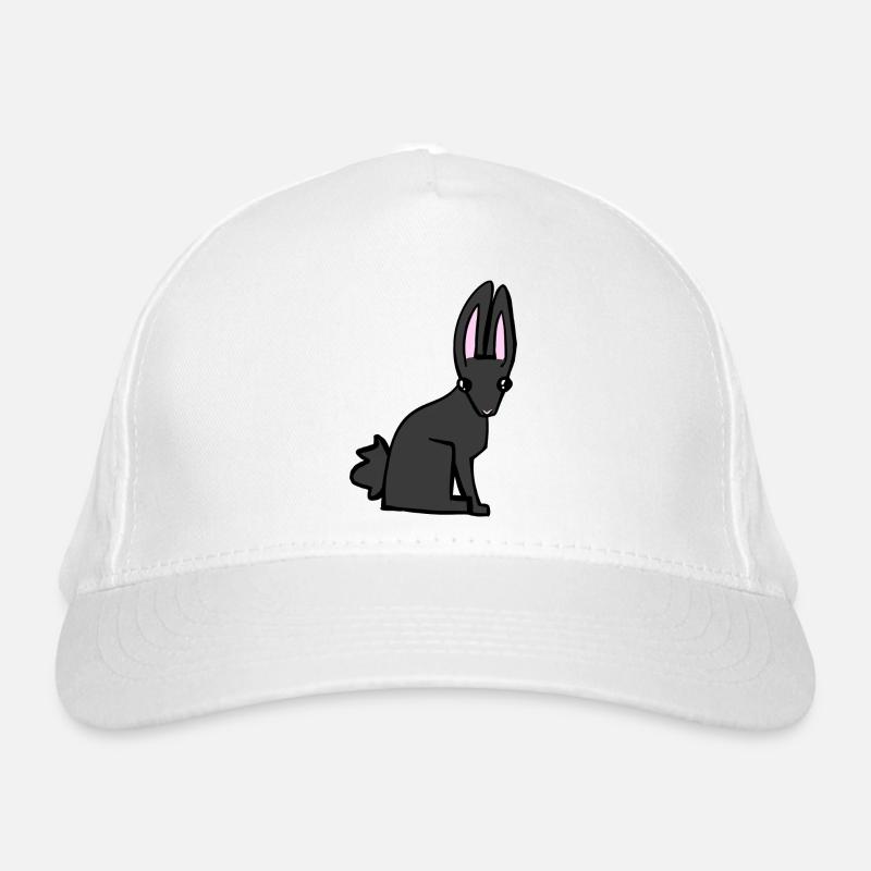 Schwarzer Hase - Bio-Baseballkappe - Weiß
