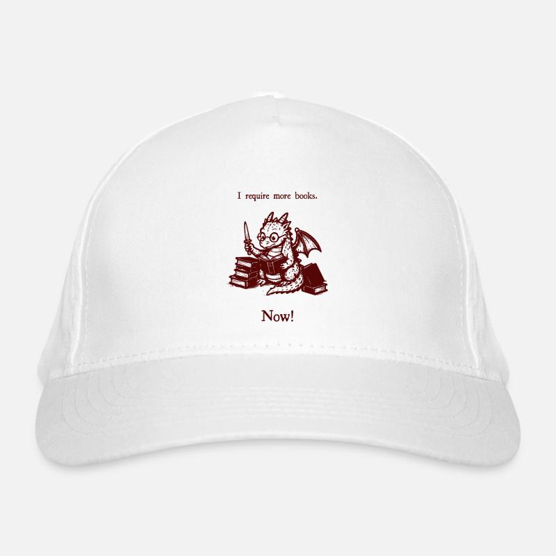 Book Dragon More Books Now Organic Baseball Cap