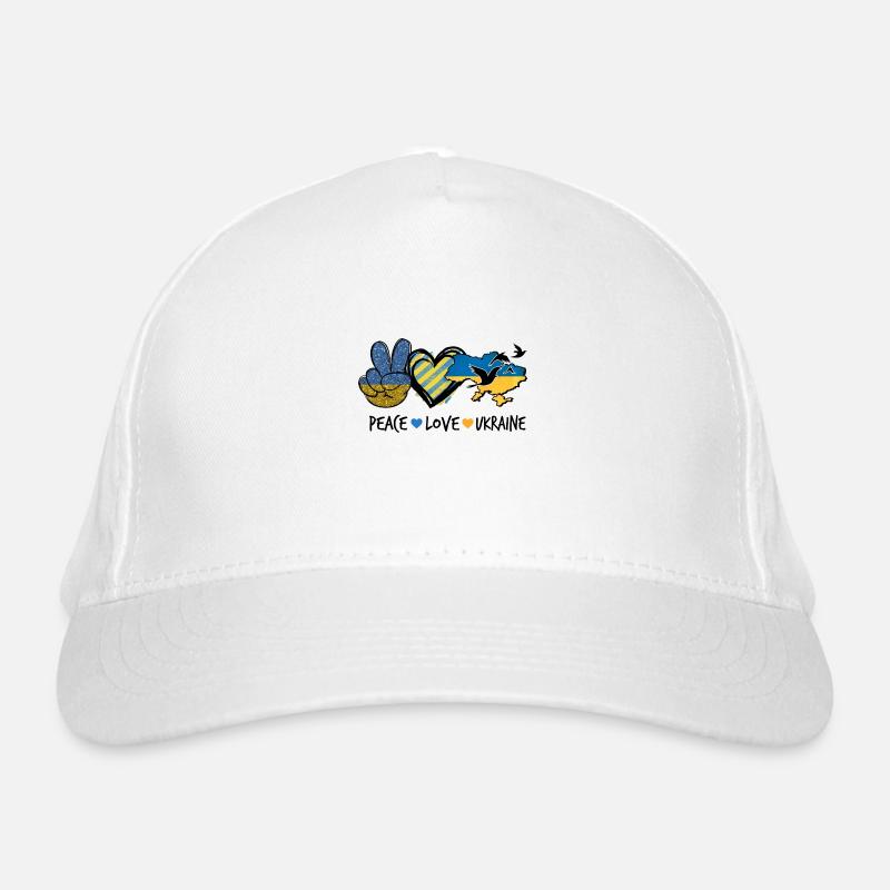 Peace love Ukraine Bio-Baseballkappe