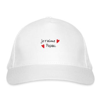Je t'aime papou - Casquette classique bio - blanc - Devant