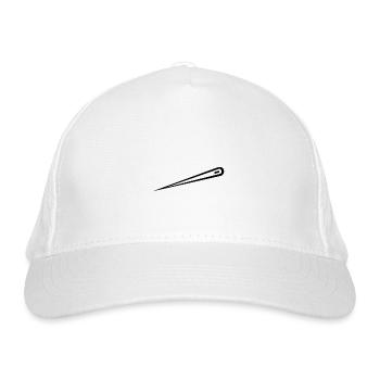 Sticken - Bio-Baseballkappe - Weiß - Vorne