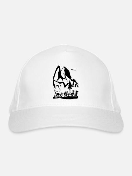 Husky sledding - Organic Baseball Cap - white - Front