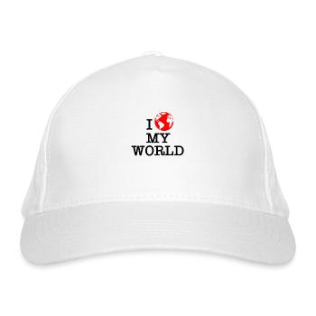 I love my world - Organic Baseball Cap - white - Front