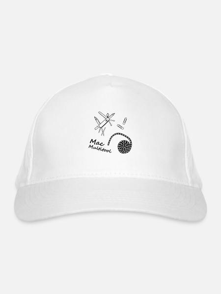 Multitool penknife paperclip Funny - Organic Baseball Cap - white