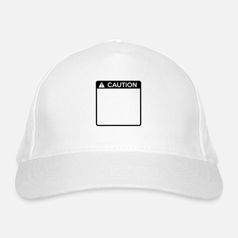 Caution Sign (1 colour) Organic Baseball Cap