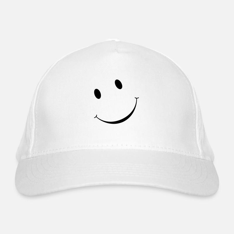 smiley :) - Organic Baseball Cap - white