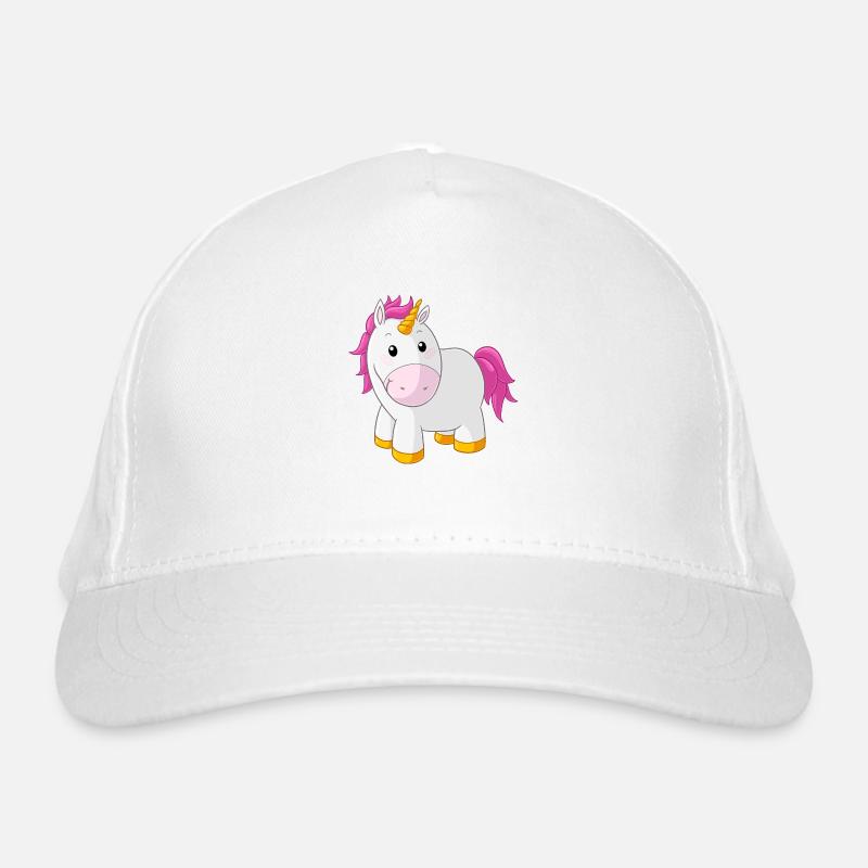 Pinkes glückliches Comic Einhorn Bio-Baseballkappe