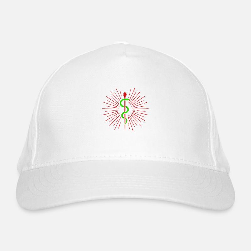 Symbol Asklepiosstab Doktor Geschenkidee Bio-Baseballkappe