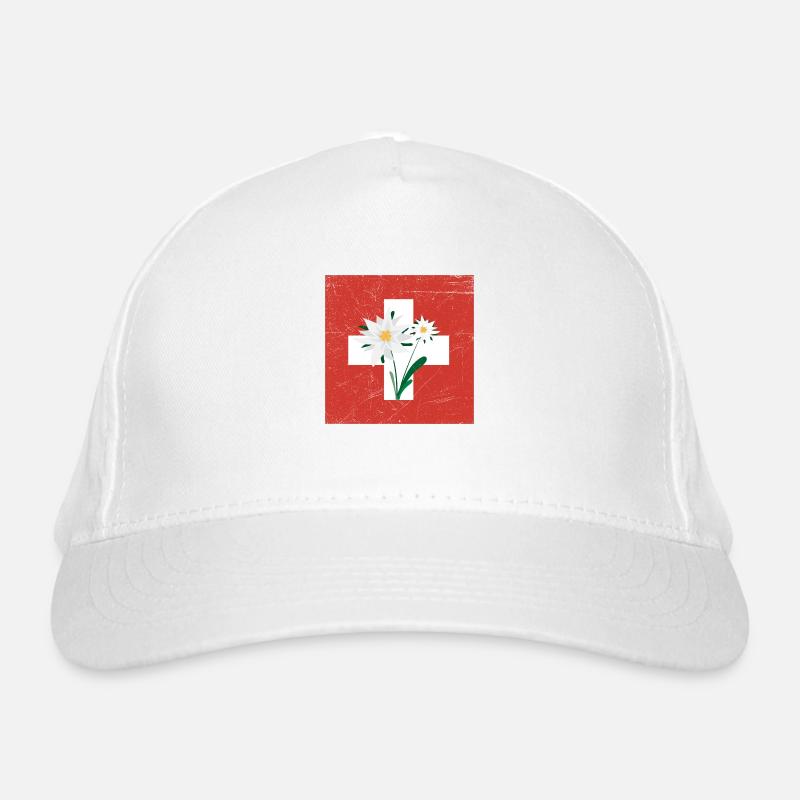 Edelweiss Suisse Drapeau Drôle d’idée cadeau Casquette classique bio