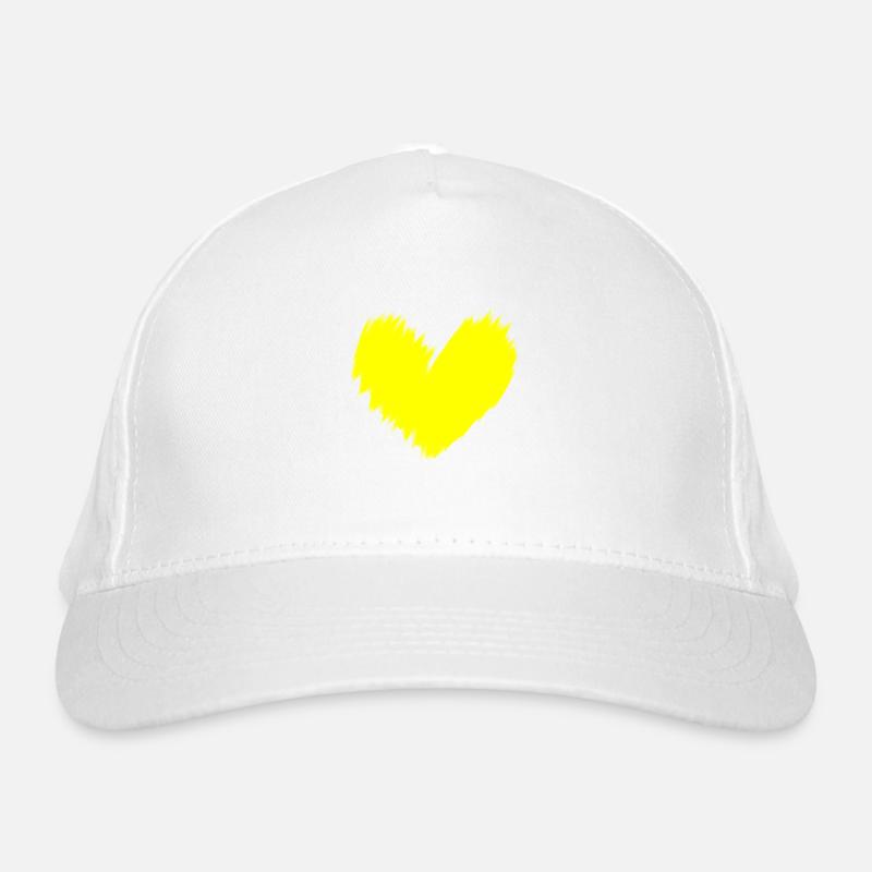 Yellow heart gift idea blurred Organic Baseball Cap