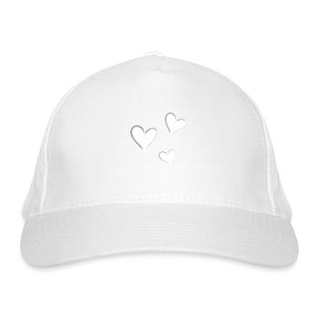 herz herzen - Bio-Baseballkappe - Weiß - Vorne