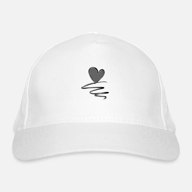 lignes de cœur stroke line symbole d’amour Casquette classique bio
