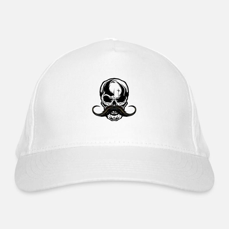 mustache skull hipster skull skull Organic Baseball Cap