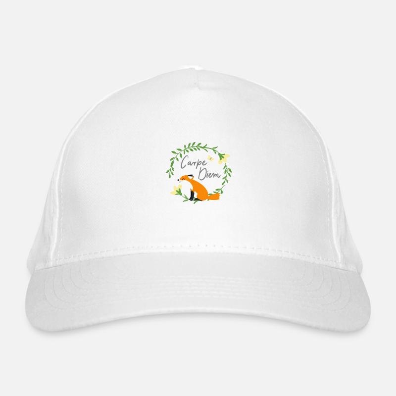 Carpe Diem - Bio-Baseballkappe - Weiß