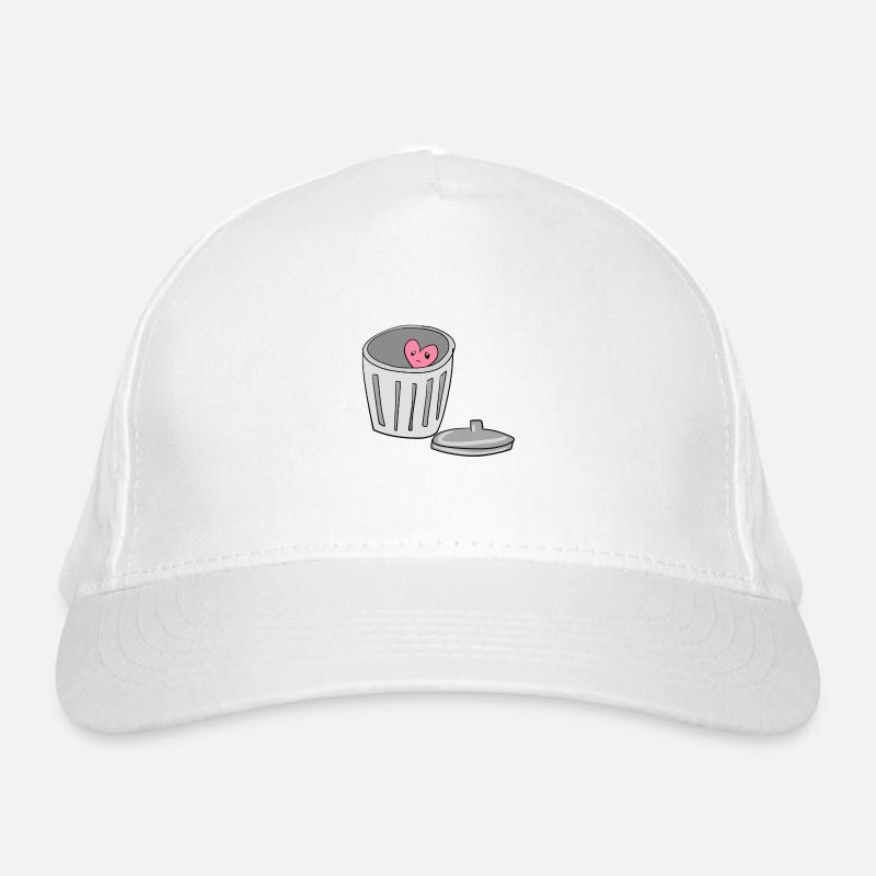 sad heart trash can love lovesickness Organic Baseball Cap