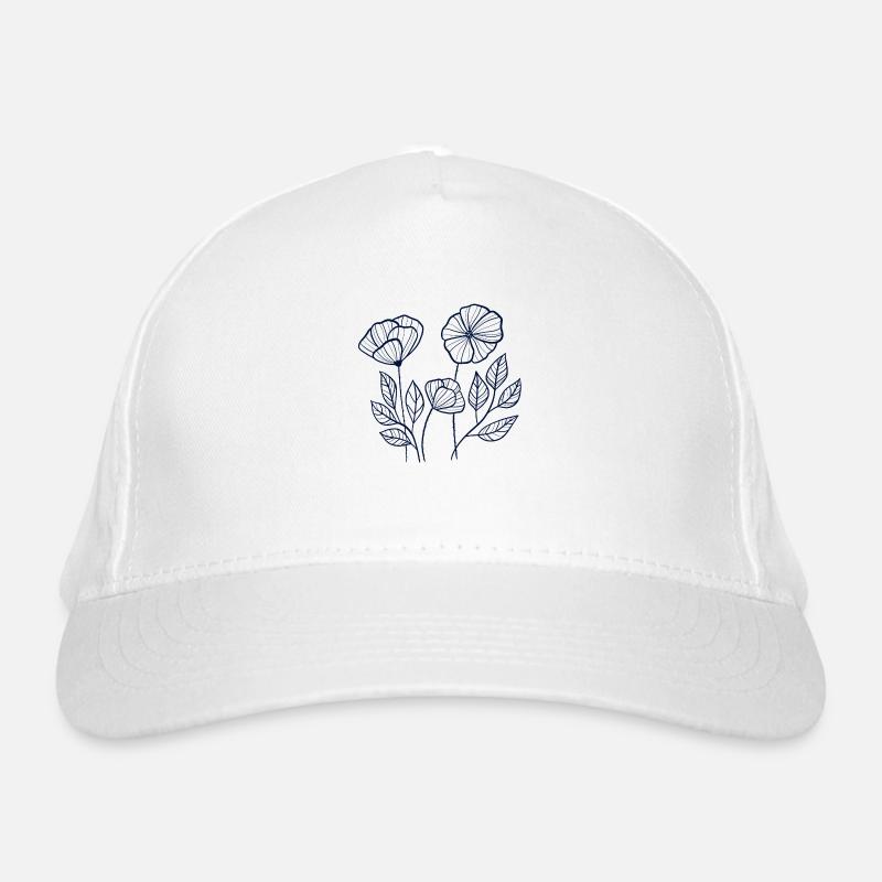 Blaue Mohnblumen Bio-Baseballkappe