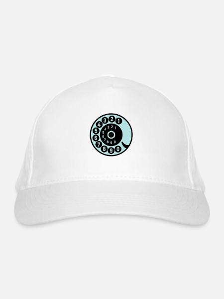 Dial Vintage Phone Call Retro Technology - Organic Baseball Cap - white - Front