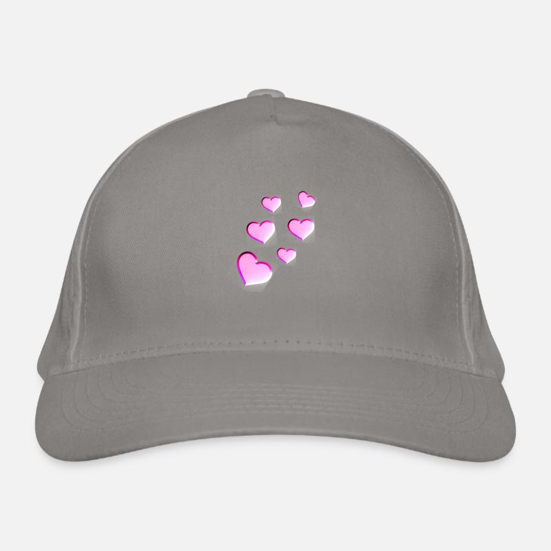 Pink Heart Pattern Heart Pink Love Organic Baseball Cap
