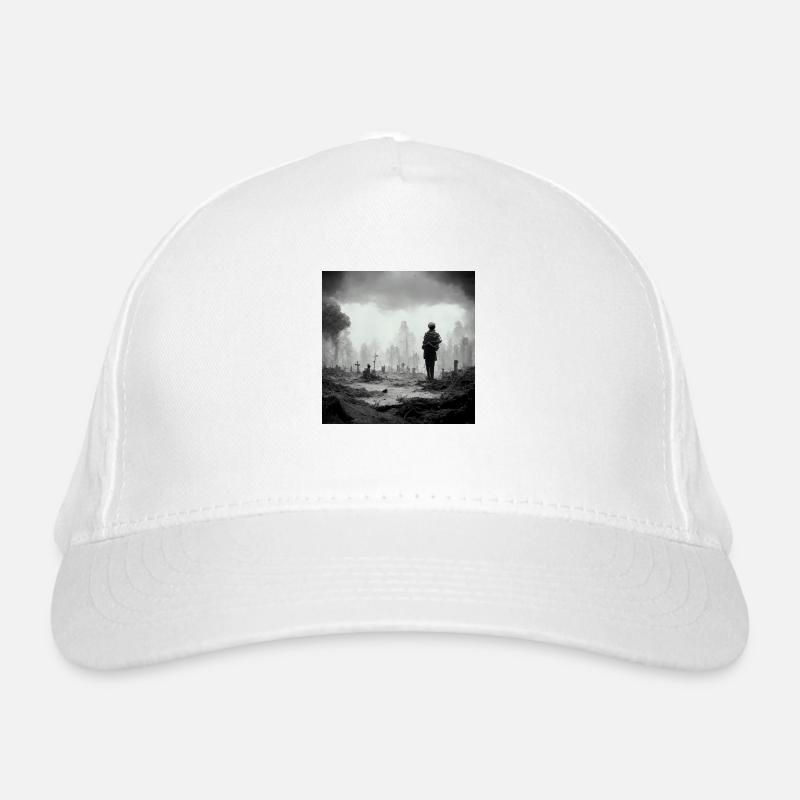 Imagine it's war and no one Organic Baseball Cap