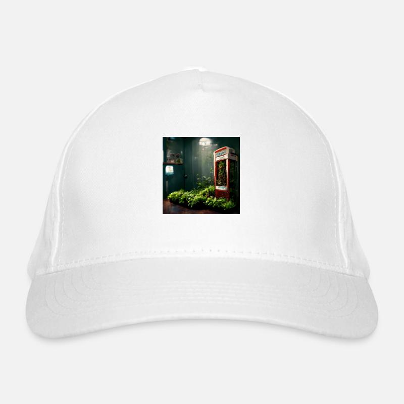 Telephone booth with plants Organic Baseball Cap