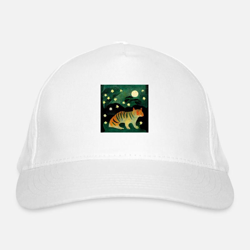 Tiger by moonlight Organic Baseball Cap
