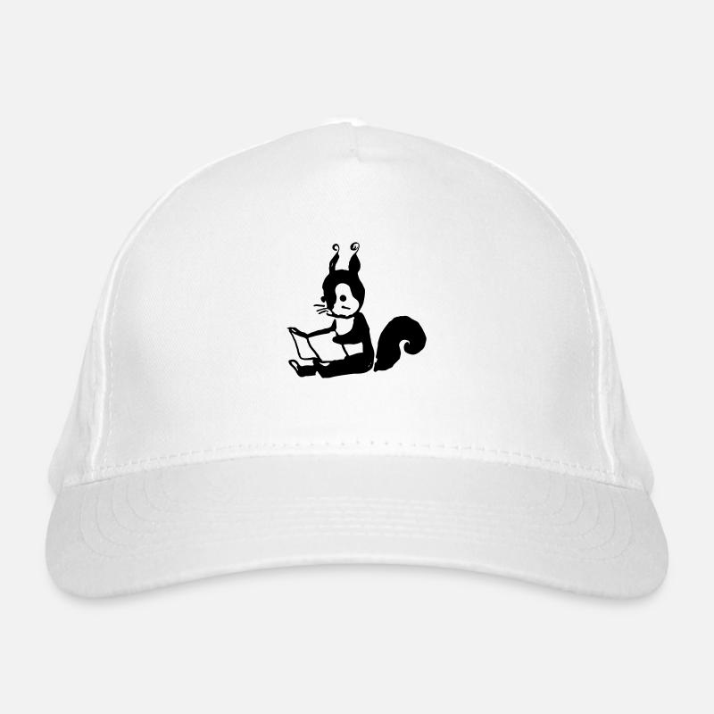 Écureuil lit le livre Illustration Cadeau Casquette classique bio