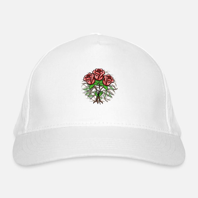 Crosses Pattern Cross Plants Roses Organic Baseball Cap